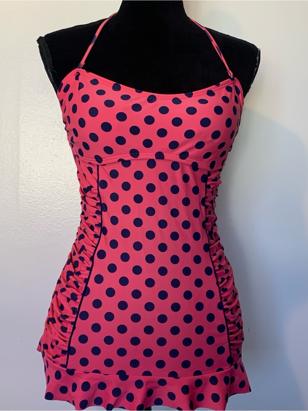 Polka Dot Halter top in Pink and Navy